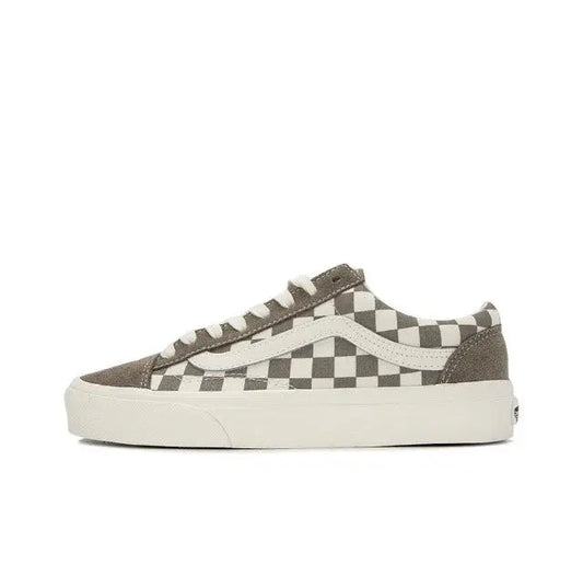 Vans Vault OG Style 36 low-top sneakers with grey and checkerboard uppers