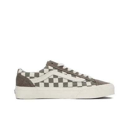 Vans Vault OG Style 36 sneakers with side checkerboard panel and grey suede