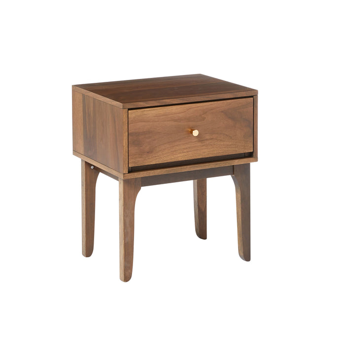 Vincent 1 Drawer Bedside Table Walnut