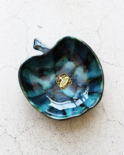 【VINTAGE】60-70s Mid Century Apple Shaped Pottery Tray『Made In USA』