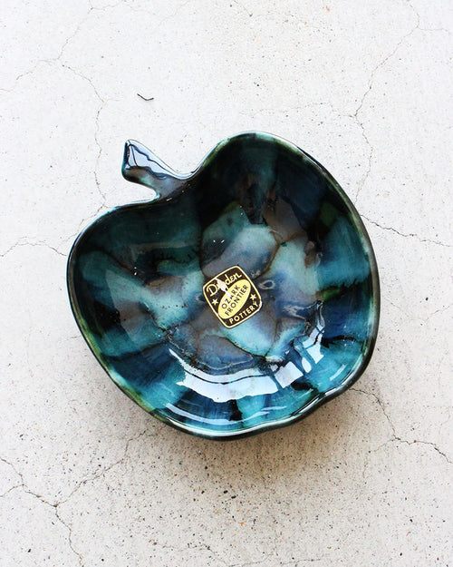 【VINTAGE】60-70s Mid Century Apple Shaped Pottery Tray『Made In USA』