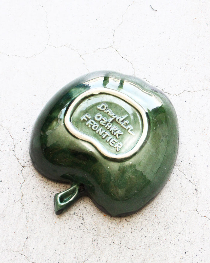 【VINTAGE】60-70s Mid Century Apple Shaped Pottery Tray『Made In USA』
