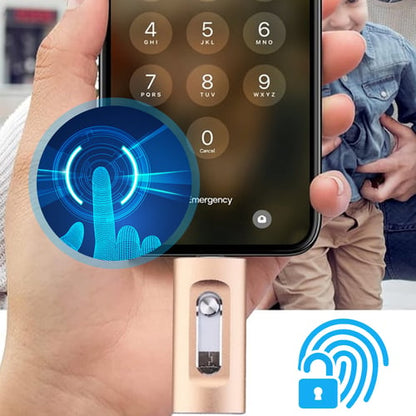 ‚ú®3-in-1 High-Capacity USB Drive with Fingerprint SecurityÔºàfor iPhoneÔºâ