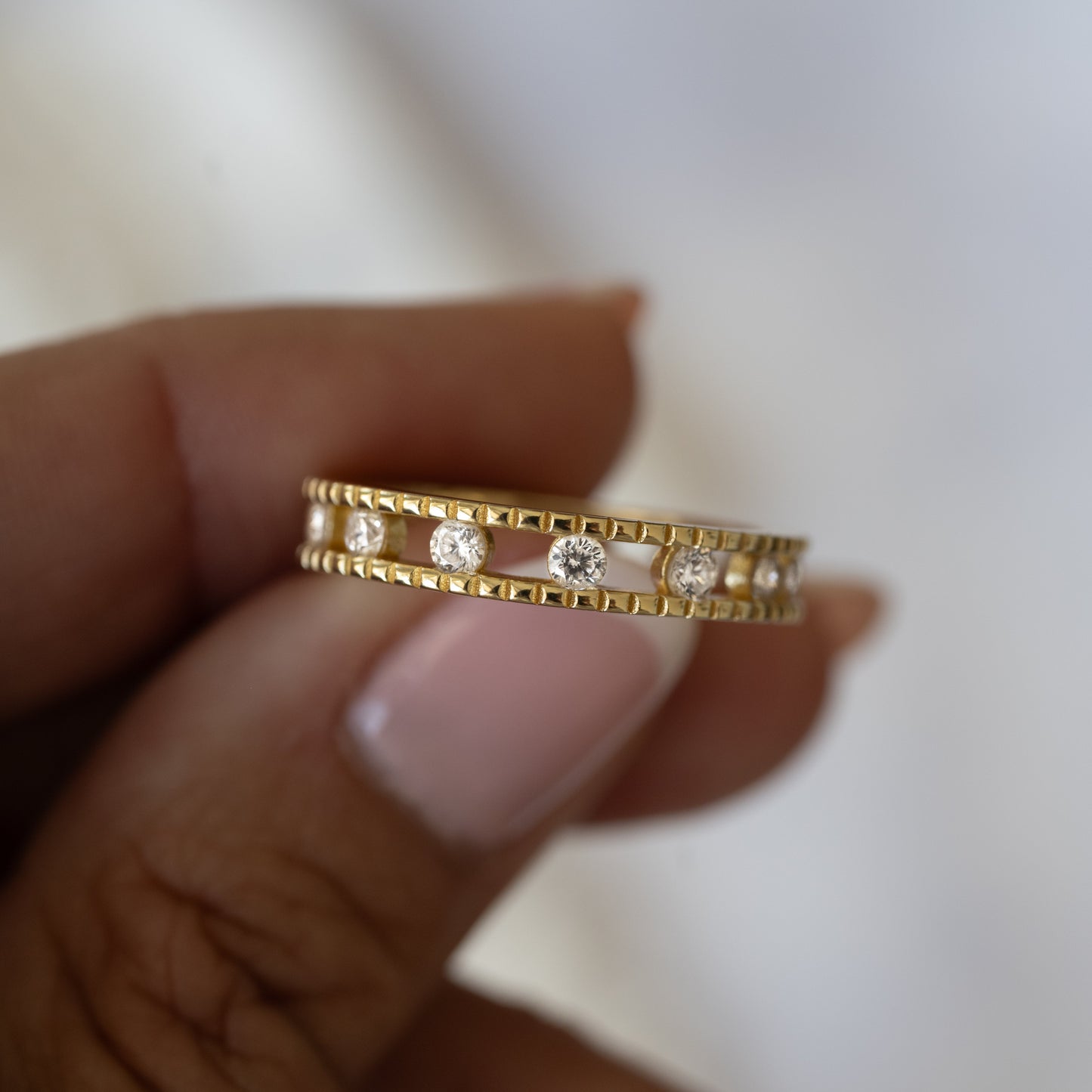Studded Double Eternity Ring