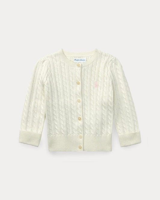 White Cable-Knit Cardigan - Madison's Niche