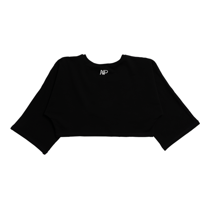Women's Cropped Terry Cover Up - Black