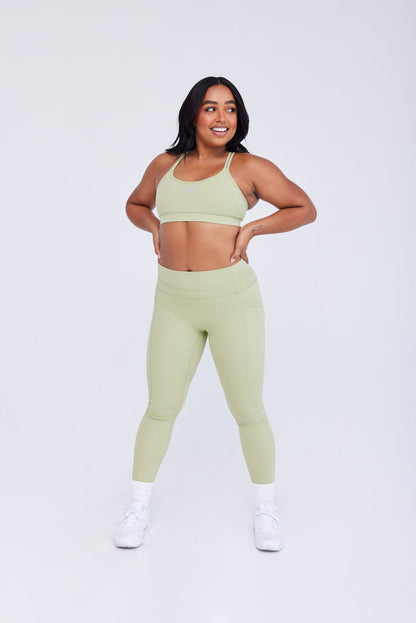 Women's Cross Back Sports Bra - Sage