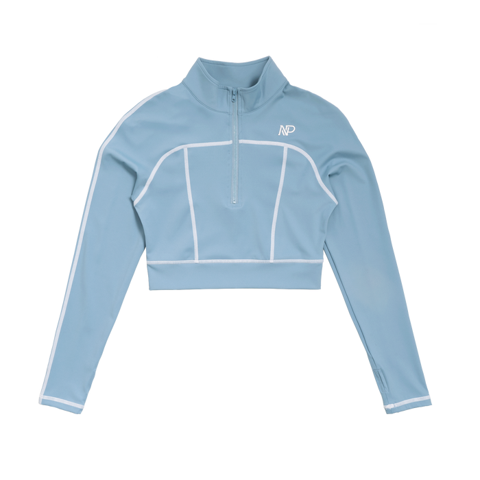 Women's Zip Crop Top - Lagoon