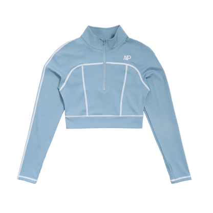 Women's Zip Crop Top - Lagoon