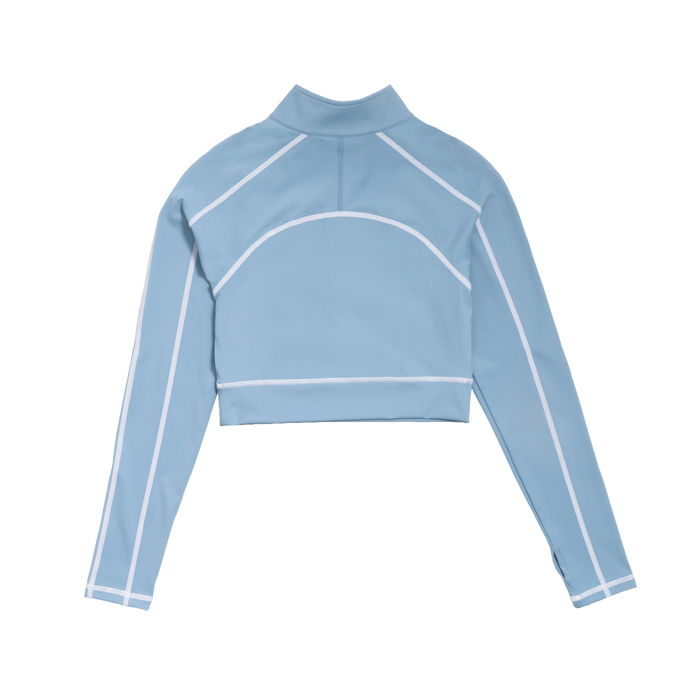 Women's Zip Crop Top - Lagoon