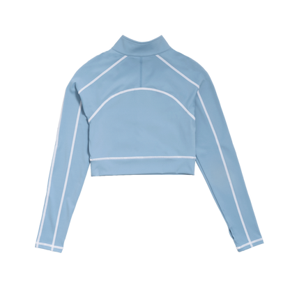 Women's Zip Crop Top - Lagoon