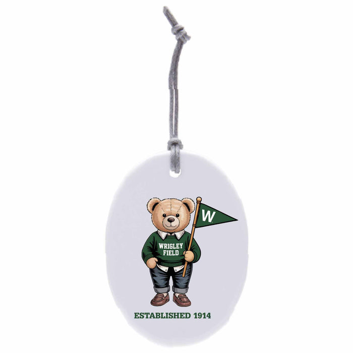 Wrigley Field Teddy Bear 1914 Ceramic Oval Ornament