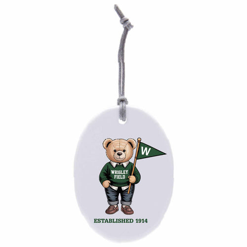 Wrigley Field Teddy Bear 1914 Ceramic Oval Ornament