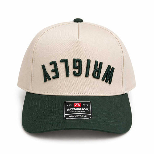 Wrigley Upside Down Cream Green 5 Panel Adjustable Cap