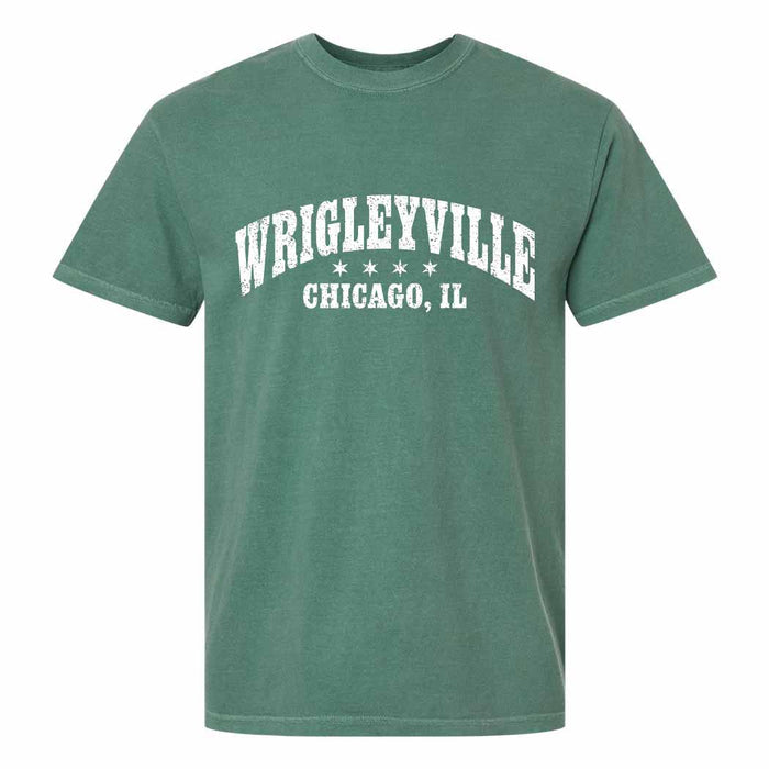 Wrigleyville Neighborhood Chicago Stars Light Green T-Shirt