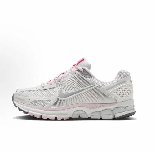 Nike Zoom Vomero 5 SP running shoe, white with pink accents, side view